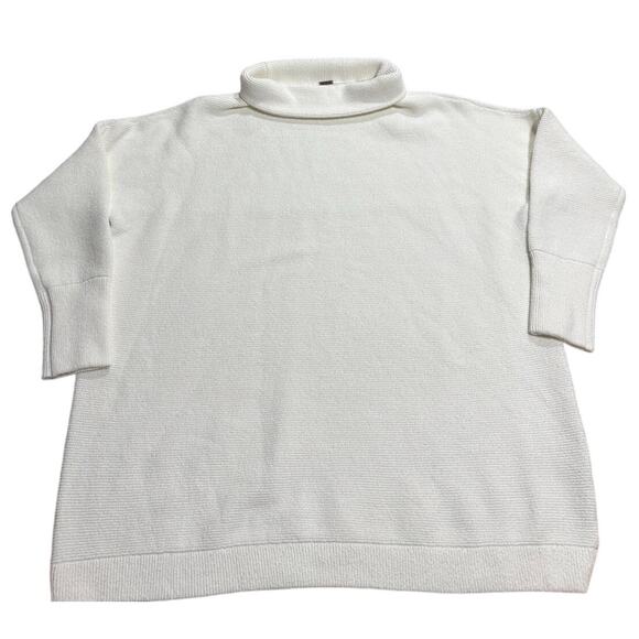 Free People Ottoman Sweater Mock Neck Slouchy Tunic OB432957 Womens Large White - Picture 11 of 11